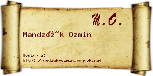 Mandzák Ozmin névjegykártya